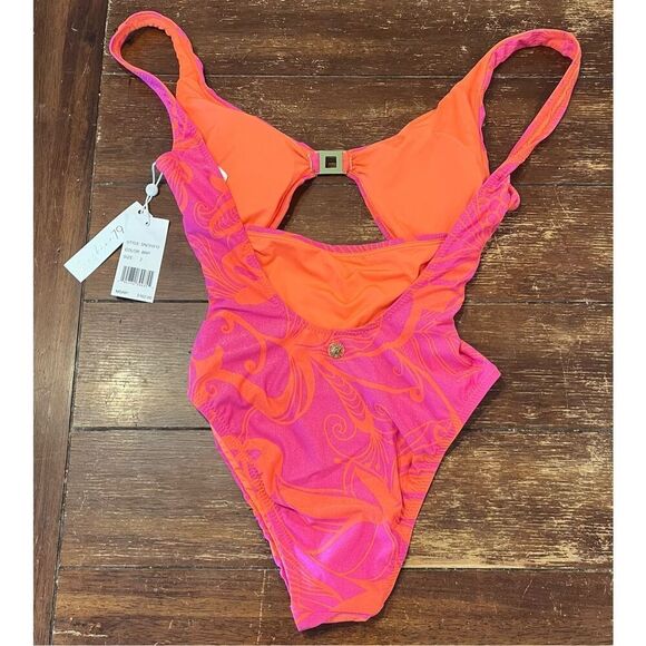 Sunshine 79 All A Flutter Keyhole Midriff One Piece Swimsuit Size 2 - Picture 4 of 8